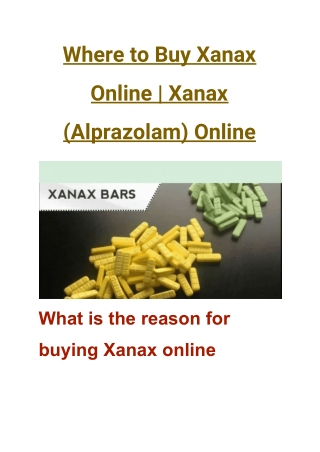 Where to Buy Xanax Online | Xanax (Alprazolam) Online