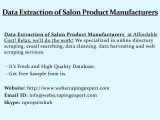 Data Extraction of Salon Products Manufacturers