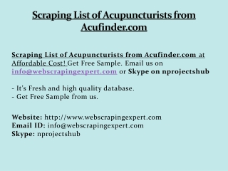 Scraping List of Acupuncturists from Acufinder.com