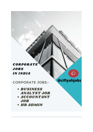 BEST CORPORATE SECTOR JOBS IN INDIA