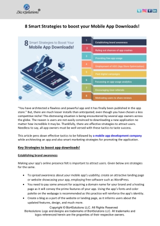 8 Smart Strategies to boost your Mobile App Downloads!
