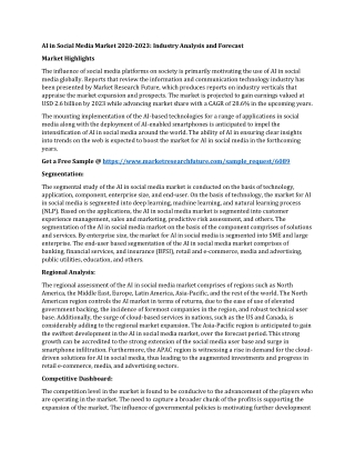 AI in Social Media Market 2020-2023: Industry Analysis and Forecast