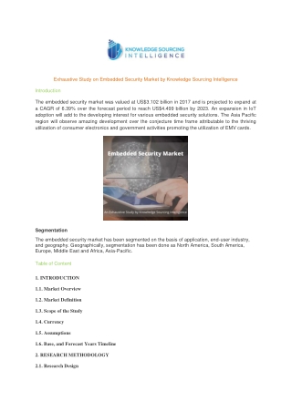 Exhaustive Study on Embedded Security Market