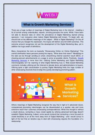 What is Growth Marketing Services