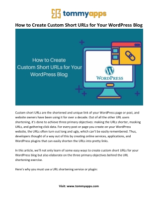 How to Create Custom Short URLs for Your WordPress Blog