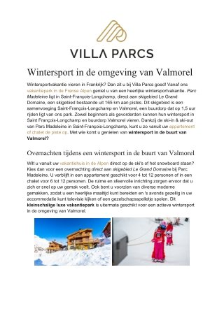 Villa Parcs - Valmorel skigebied