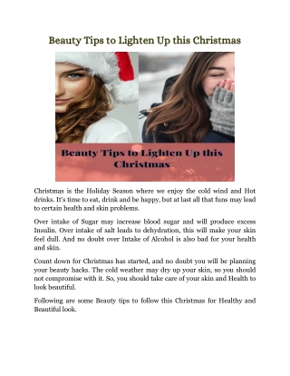 Beauty Tips to Lighten Up this Christmas