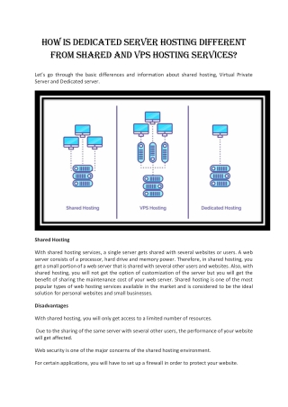 How is Dedicated Server Hosting Different from Shared and VPS Hosting Services?