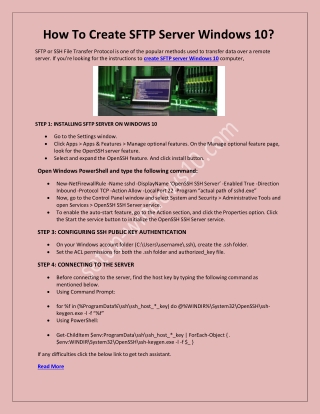 How To Create SFTP Server Windows 10 Computer?