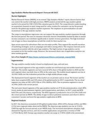 App Analytics Market Research Report- Forecast till 2025