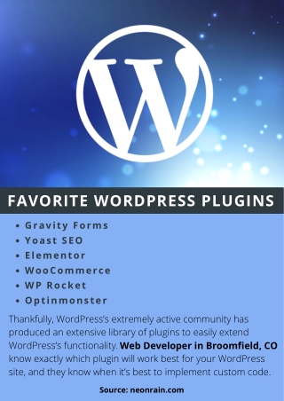 FAVORITE WORDPRESS PLUGINS