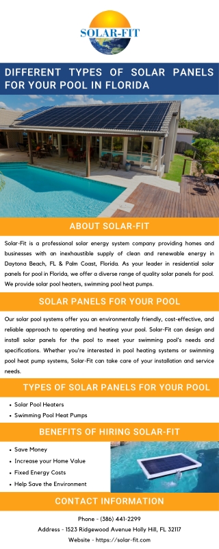 Different Types of Solar Panels for Your Pool in Florida