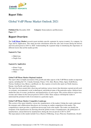 VoIP Phone Market Outlook 2021