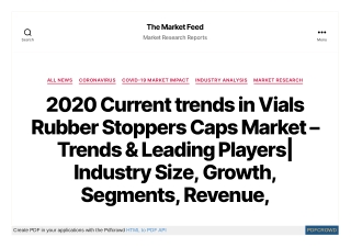 Vials Rubber Stoppers Caps Market