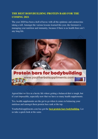 Best protein bars bodybuilding