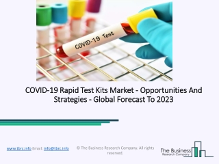 COVID-19 Rapid Test Kits Market - Opportunities And Strategies – Global Forecast To 2023