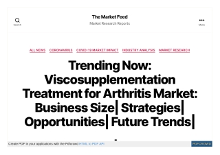 Viscosupplementation Treatment for Arthritis Market