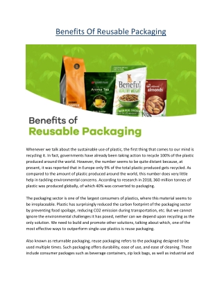 Benefits Of Reusable Packaging