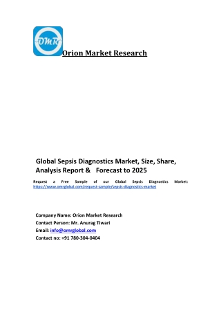 Global Sepsis Diagnostics Market Trends, Size, Competitive Analysis and Forecast 2019-2025