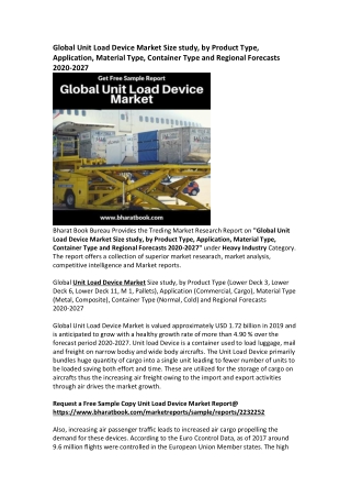 Global Unit Load Device Market Research Report Forecast 2027