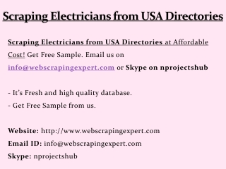 Scraping Electricians from USA Directories