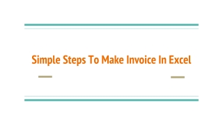 Simple Steps To Make Invoice In Excel