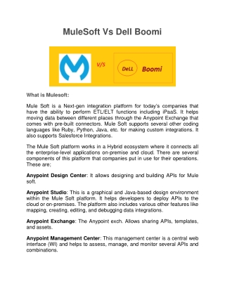 MuleSoft Vs Dell Boomi