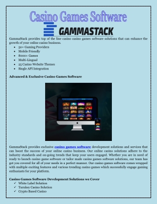 Casino Games Software