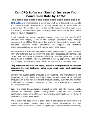 Can CPQ Software (Really) Increase Your Conversion Rate by 40%?