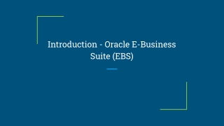 Introduction - Oracle E-Business Suite (EBS)