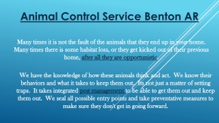 Animal Control Service Benton AR