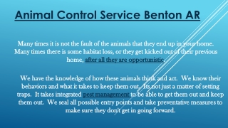 Animal Control Service Benton AR