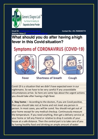 What should you do after having a high fever in this Covid situation