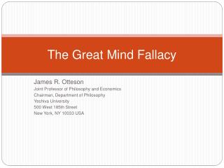 The Great Mind Fallacy