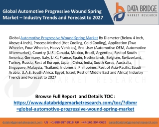 Global Automotive Progressive Wound Spring Market Expanding Worldwide with Top Players Future Business Scope