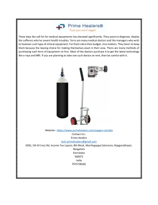 Oxygen Cylinder | Primehealers.com