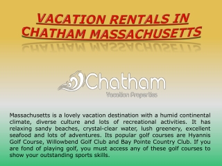 Vacation Rentals in Chatham Massachusetts