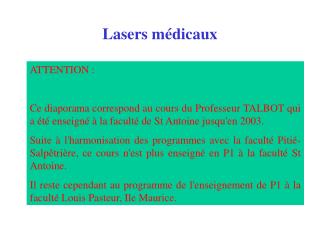 Lasers médicaux