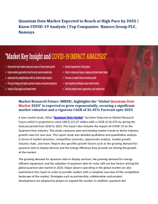 Quantum Dots Market 2020