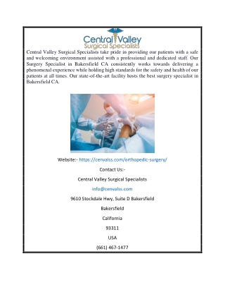 Knee Arthroscopy in Bakersfield Ca | Cenvalss.com