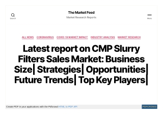 CMP Slurry Filters Sales Market