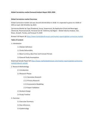 Global Carmoisine market Demand Analysis Report 2021