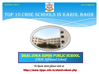 Top 10 CBSE Schools in Karol Bagh