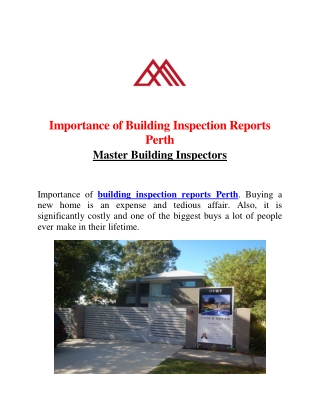 Importance of Building Inspection Reports in Perth