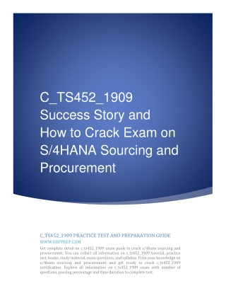 C_TS452_1909 Success Story and How to Crack Exam on S/4HANA Sourcing and Procurement