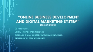 Online Business Development And Digital Marketing.