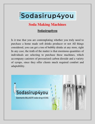 Soda Making Machines - Sodasirup4you