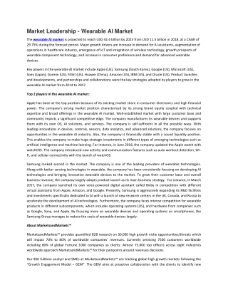 Wearable AI market Size, Growth, Trend and Forecast to 2023 | MarketsandMarkets