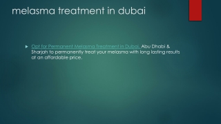 Melasma Treatment in Dubai