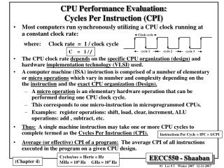 CPU Performance Evaluation: Cycles Per Instruction (CPI)